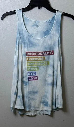 American Eagle‎ Women Tie Dye Favorite Tank Top Blue Size Small. thumbnail 1