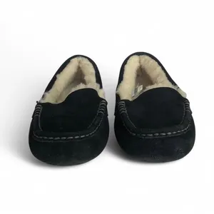 UGG Ansley Black Suede Sheepskin Warm Moccasins Slippers Shoes Size US 8 Women thumbnail 4