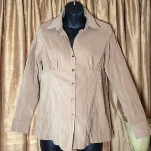 Motherhood Maternity Top in Sueded Touch Polyester Button Down w/Waist Ties-Sz M thumbnail 1