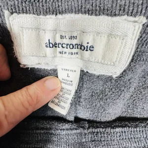 Abercrombie & Fitch Y2K Vintage Style Joggers Gray Sweatpants Large Spellout 90s thumbnail 9