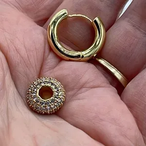 NWT 14K GP “Do everything in Love” CZ ring hoop earrings thumbnail 9
