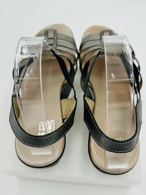 Munro American Darian Silver Elastic Strappy Slingback Sandals Shimmer Sz 9M thumbnail 8