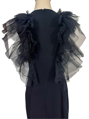 Jovani Sheath Dress with Layered Tulle Shoulders 43152 LBD thumbnail 8