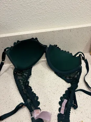 Savage X Fenty Women’s Bra Lingerie Push Up Lace Green 34 B EUC thumbnail 7