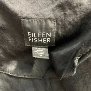 Eileen Fisher Crinkle‎ Black Sheen Overcoat Jacket thumbnail 10