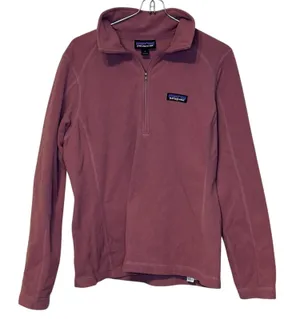 Patagonia Women's Sweater‎ Top Micro D 1/4 Zip Fleece Pullover Pale Pink Small thumbnail 1