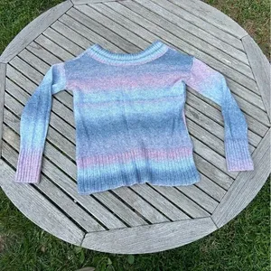 Sweater‎ Blue Pink Cotton Candy Ombre Striped Knit size small a new approach Ana thumbnail 7
