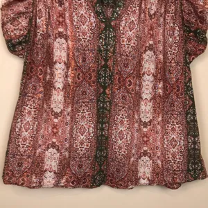 Good Hart Matilda Jane Women’s Boho Pattern Print Metallic Flutter Sleeve Blouse thumbnail 4