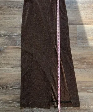 Vintage Betsy & Adam by Jaslene Brown & Gold Metallic Bodycon Midi Dress 5-6 thumbnail 4