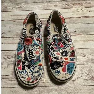 Vans Sticker Mash Up Classic Slip On Sneaker Women's Size US 8 Men's 6.5 Skate thumbnail 2