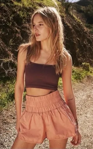 Free People Movement Apricot The‎ Way Home Shorts Small Athleisure Running Gym thumbnail 1