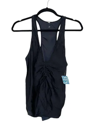 NWT free people In A Cinch Cami Top Silky black thumbnail 6