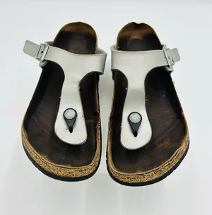 Birkenstock Gizeh Silver Metallic Thong Sandals Womens EUR 39 US 8-8.5 Regular thumbnail 1