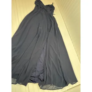 NWOT Lulus Event Ready Navy Backless Lace-Up Maxi Dress Wedding Bridesmaid Sz L thumbnail 4