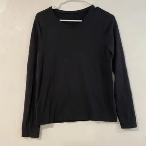 Athleta Black Long Sleeve Performance Top Estimated Size M Athletic Shirt thumbnail 2