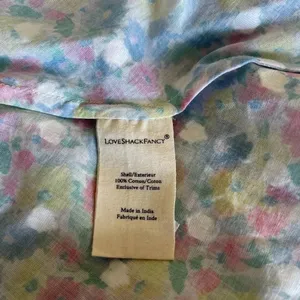 NWT‎ LOVESHACKFANCY Hutchinson Floral Midi Dress Rainbow Blast blue pink v neck thumbnail 10