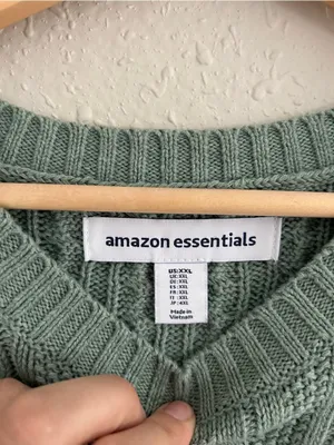 Amazon Essentials Cotton Cableknit Crewneck Sweater Ribbed Fisherman Style XXL thumbnail 4
