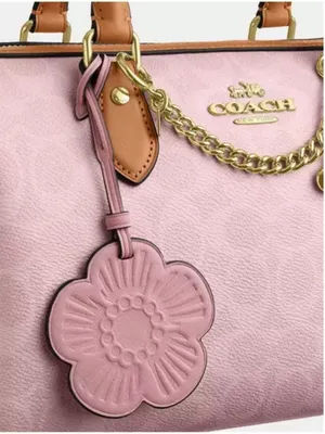 NEW Coach Medium Powder Pink Signature Rowan Satchel CEA18 NWT thumbnail 6