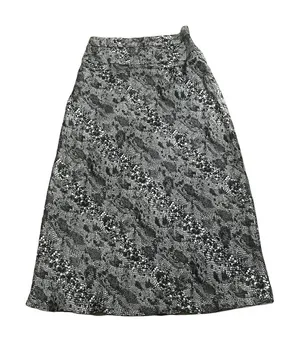 Free People Women's Midi Satin Slip Skirt Snake Skin Print Size 6 Gray thumbnail 1