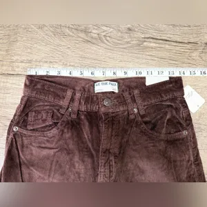 Free People We‎ The Free Risk Taker Cord Straight Leg in Chocolate Truffle size 26 nwt thumbnail 7