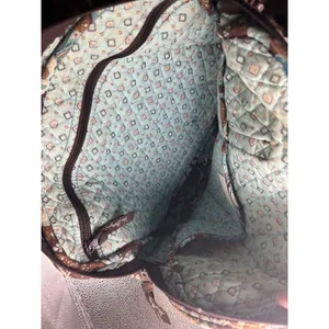 Vera Bradley Mesa Brown Quilted Laptop Bag Floral‎ Tech Case Blue Brown Cotton thumbnail 3