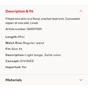 H&M Crochet Mini Skirt thumbnail 7