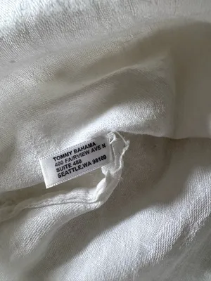 Tommy Bahama Split Neck White Linen Tunic, Medium thumbnail 7