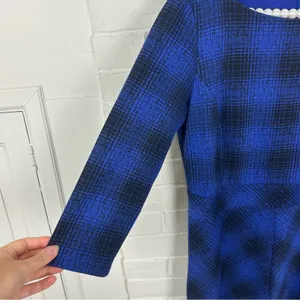 L.L.Bean Signature Blue Plaid Knit Dress Size 10 thumbnail 6