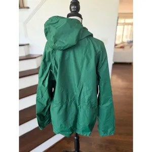 L.L. Bean Green Vintage Hooded Kangaroo Pocket Anorak Rain Jacket thumbnail 3