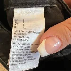 AEO Faded Black Super Super‎ Stretch Hi Rise Shortie Denim Jeans thumbnail 6