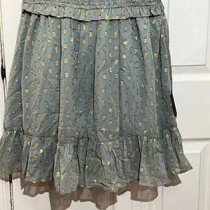 NWT Lulu’s Touch of Glam Dusty‎ Blue Dotted Off-the-Shoulder Mini Dress size L thumbnail 8