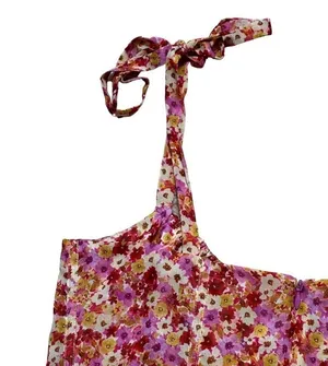 For Love & Lemons Red and Pink Floral Felicia Mini Dress US L thumbnail 12