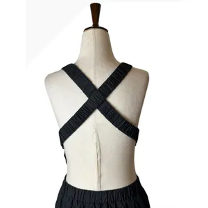 English Factory Midi Dress Women Small Black Criss Cross Open Back Cutout Boho thumbnail 8