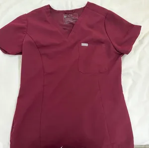FIGS Burgundy Scrub Top/pants thumbnail 1
