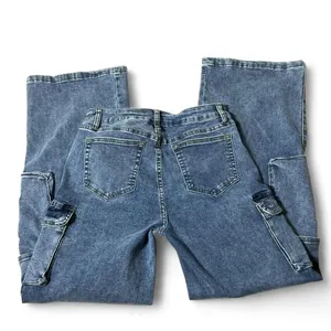 Y2K Fire & Rain Denim Wide Leg Cargo Jeans Medium Wash Blue Size 9 RJR-1990‎ thumbnail 2