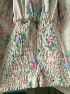 Altar’d State Pink Floral Tie-Front Dress thumbnail 5