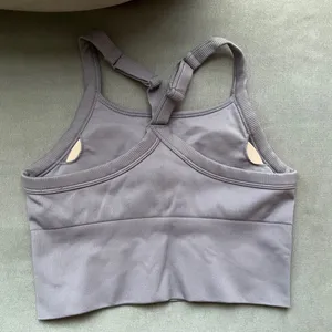 Alo Yoga Seamless Ribbed Favorite Bra Tank Fog S thumbnail 5