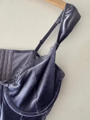 Garage Purple Velvet Corset Top Cap Sleeve‎ thumbnail 2