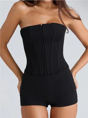HOUSE OF CB 'The Strapless' Black Stretch Corset Top/Size M NWOT thumbnail 6