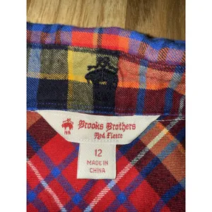 Brooks Brothers Red Fleece Plaid Button Down Shirt Women's 12‎ Lace Back thumbnail 3