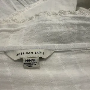 American Eagle Elegant White Eyelet Women's Top thumbnail 3