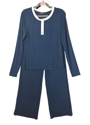 AQUA Sleep Great Escape Pajama Set Starry Night Blue Long Sleeve S I2968 thumbnail 1