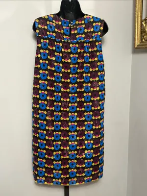 Anna Sui x Target Large Multicolor Floral Metallic Circle Print Sleeveless Dress thumbnail 3