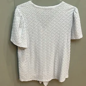 LOFT White Short Sleeve Tie Front Blouse thumbnail 5
