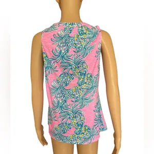 Lilly Pulitzer Pink and Blue Patterned Top thumbnail 3