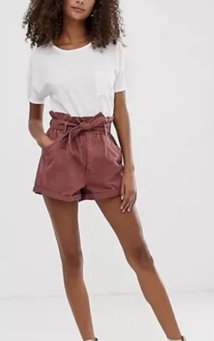 Abercrombie & Fitch High-Waist Paperbag Shorts Size Small thumbnail 1