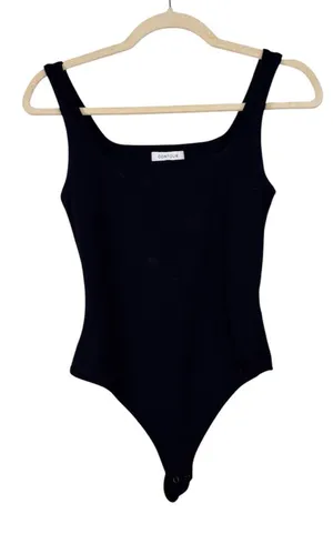 Aritzia Contour Black Square Neck Bodysuit Womens S Minimalist Classic Tank thumbnail 1
