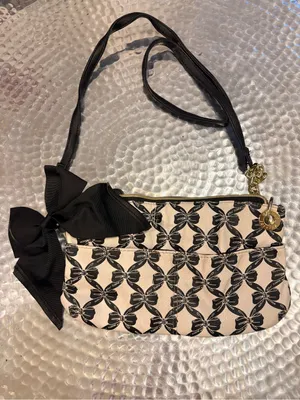 Coach Black & White Bow-Print Crossbody Bag thumbnail 3