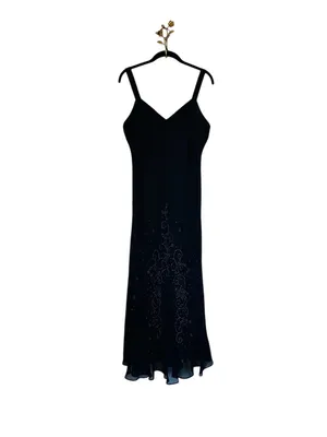 Vintage R&M Richards Maxi Dress Navy Blue Beaded Evening Special Occasion Party thumbnail 2