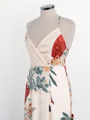Lulus - Still The One Floral Faux Wrap Gown In‎ Cream Floral Print thumbnail 8